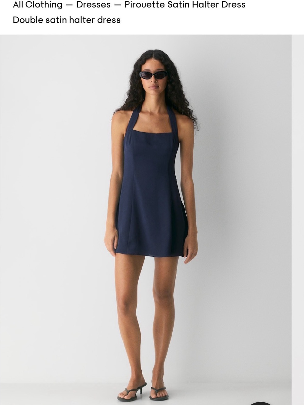 Aritzia Sunday Best Pirouette Satin Halter Dress